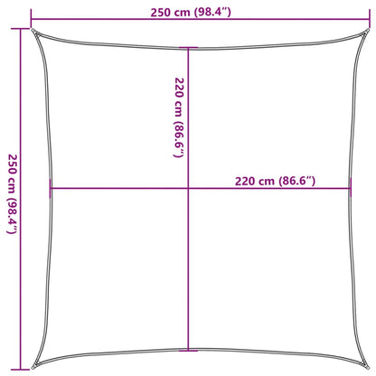vidaXL Sonnensegel Hellgrau 2,5x2,5 m 100% Polyester Oxford