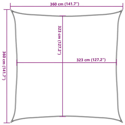 vidaXL Voile d'ombrage Gris clair 3,6x3,6 m 100 % polyester Oxford