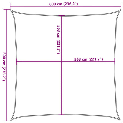 vidaXL Sonnensegel Hellgrau 6x6 m 100% Polyester Oxford