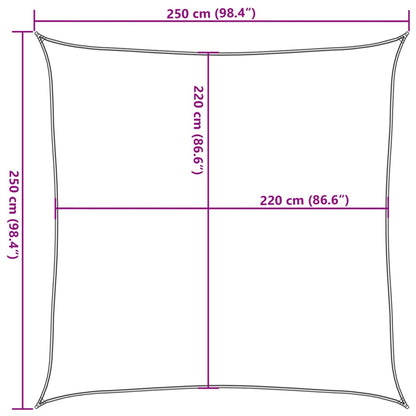 vidaXL Sonnensegel Sandfarbe 2,5x2,5 m 100% Polyester Oxford