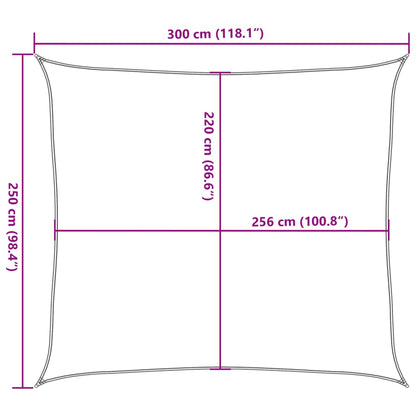 vidaXL Sonnensegel Hellgrau 3x2,5 m 100% Polyester Oxford