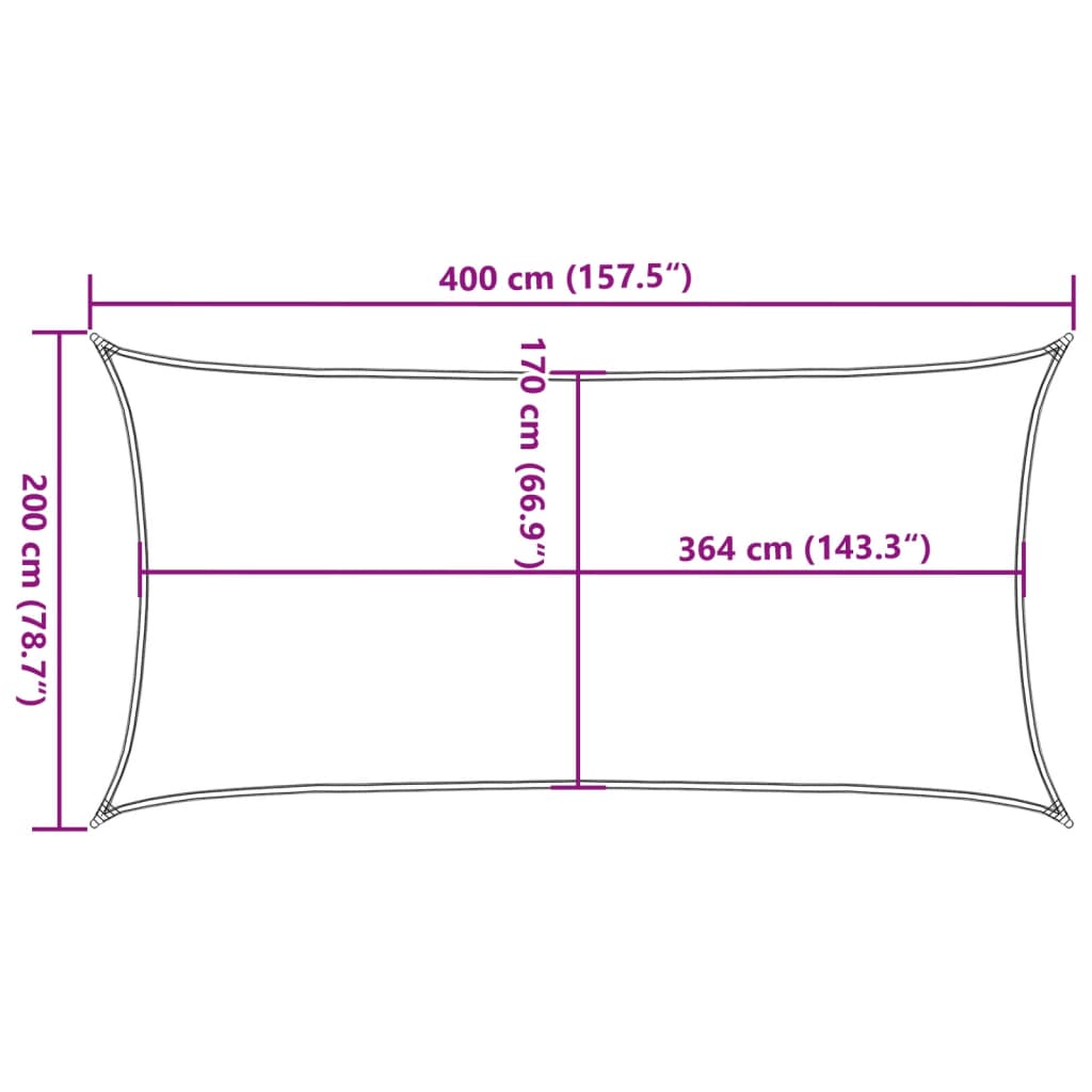 vidaXL Voile d'ombrage sable 4x2 m 100% polyester Oxford