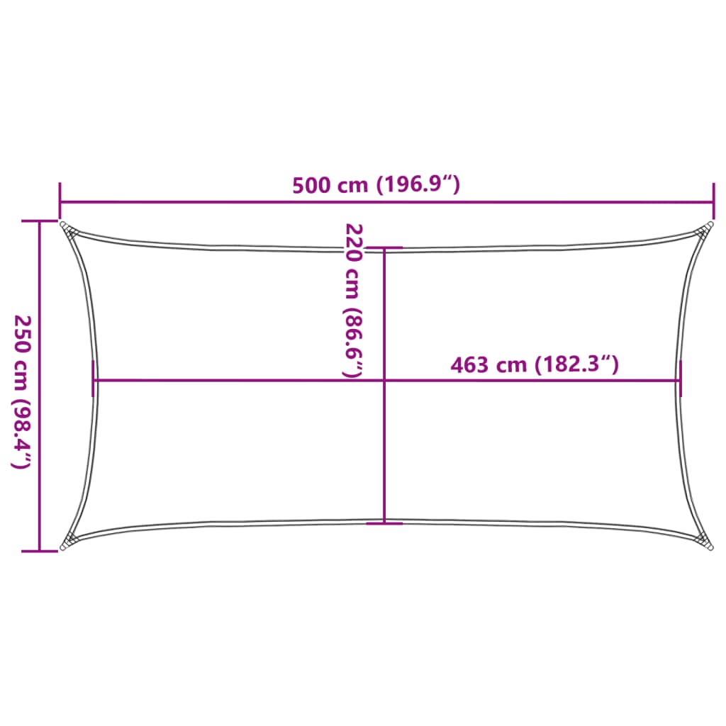 vidaXL Sonnensegel Sandfarbe 5x2,5 m 100% Polyester Oxford