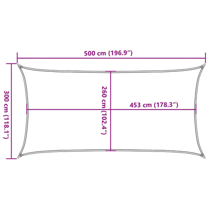 vidaXL Sonnensegel Sandfarbe 5x3 m 100% Polyester Oxford