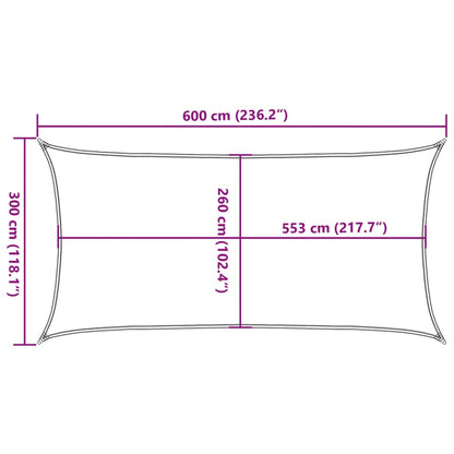 vidaXL Sonnensegel Sandfarbe 6x3 m 100% Polyester Oxford