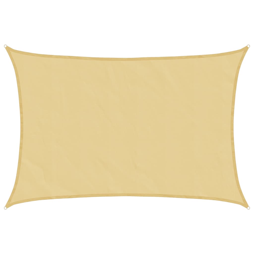 vidaXL Sonnensegel Sandfarbe 5x3,5 m 100% Polyester Oxford