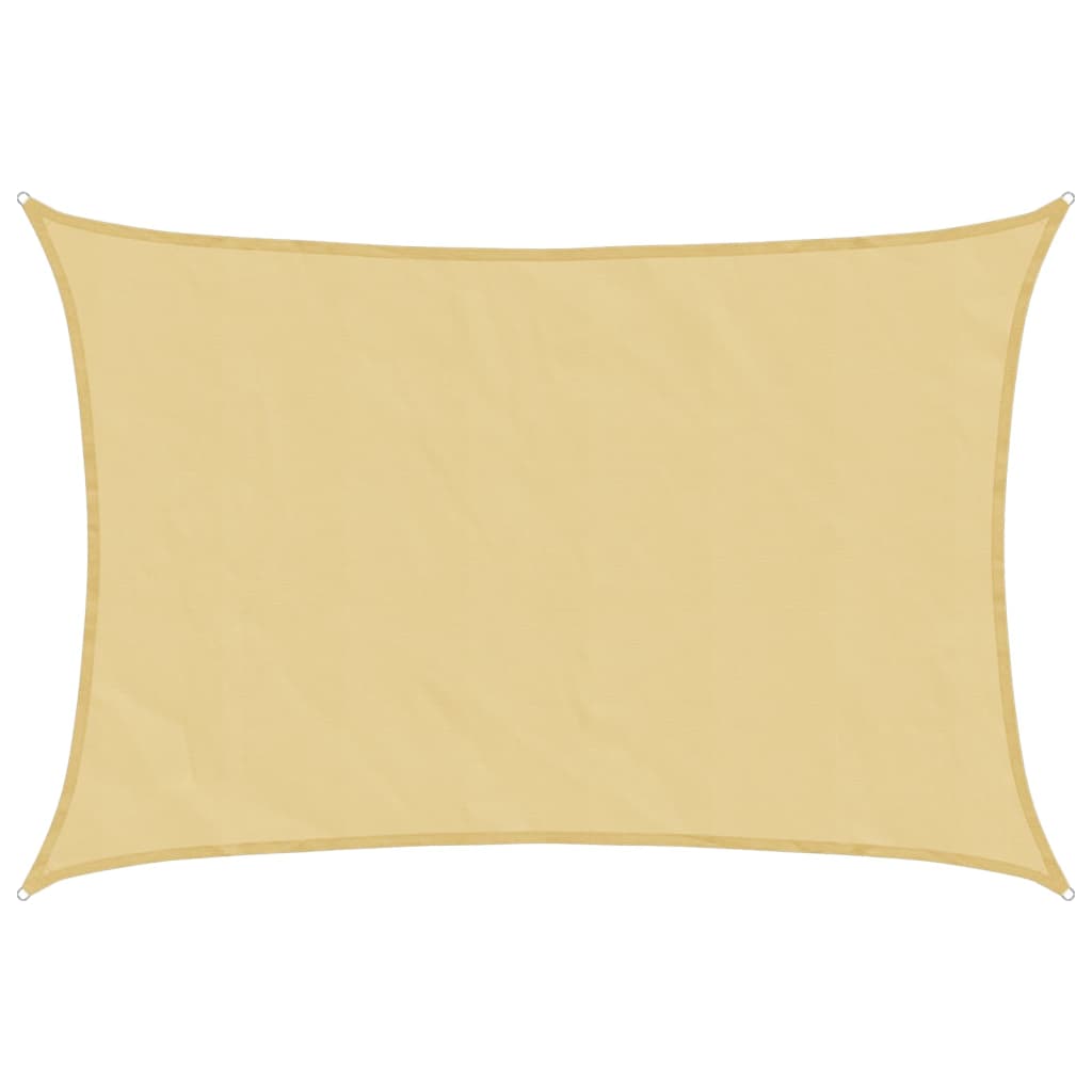 vidaXL Sonnensegel Sandfarbe 6x4 m 100% Polyester Oxford