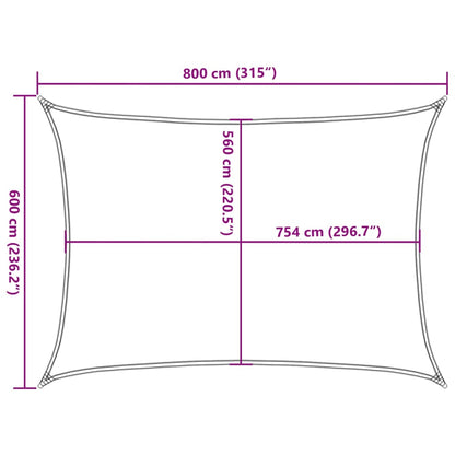 vidaXL Sonnensegel Sandfarbe 8x6 m 100% Polyester Oxford