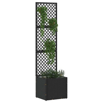 vidaXL Garten-Pflanzgefäß Schwarz 35 x 30 x 135 cm Metall
