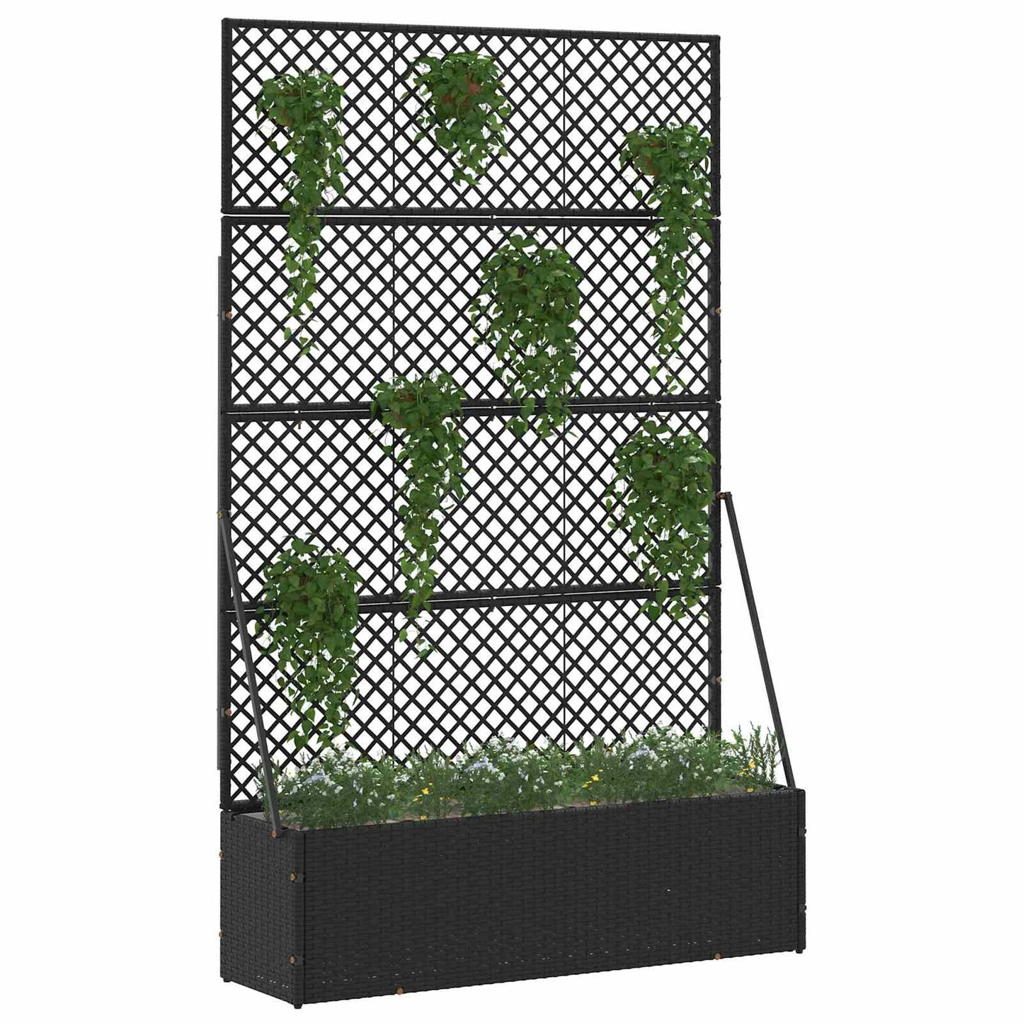 vidaXL Garten-Pflanzgefäß Schwarz 105 x 30 x 170 cm Metall