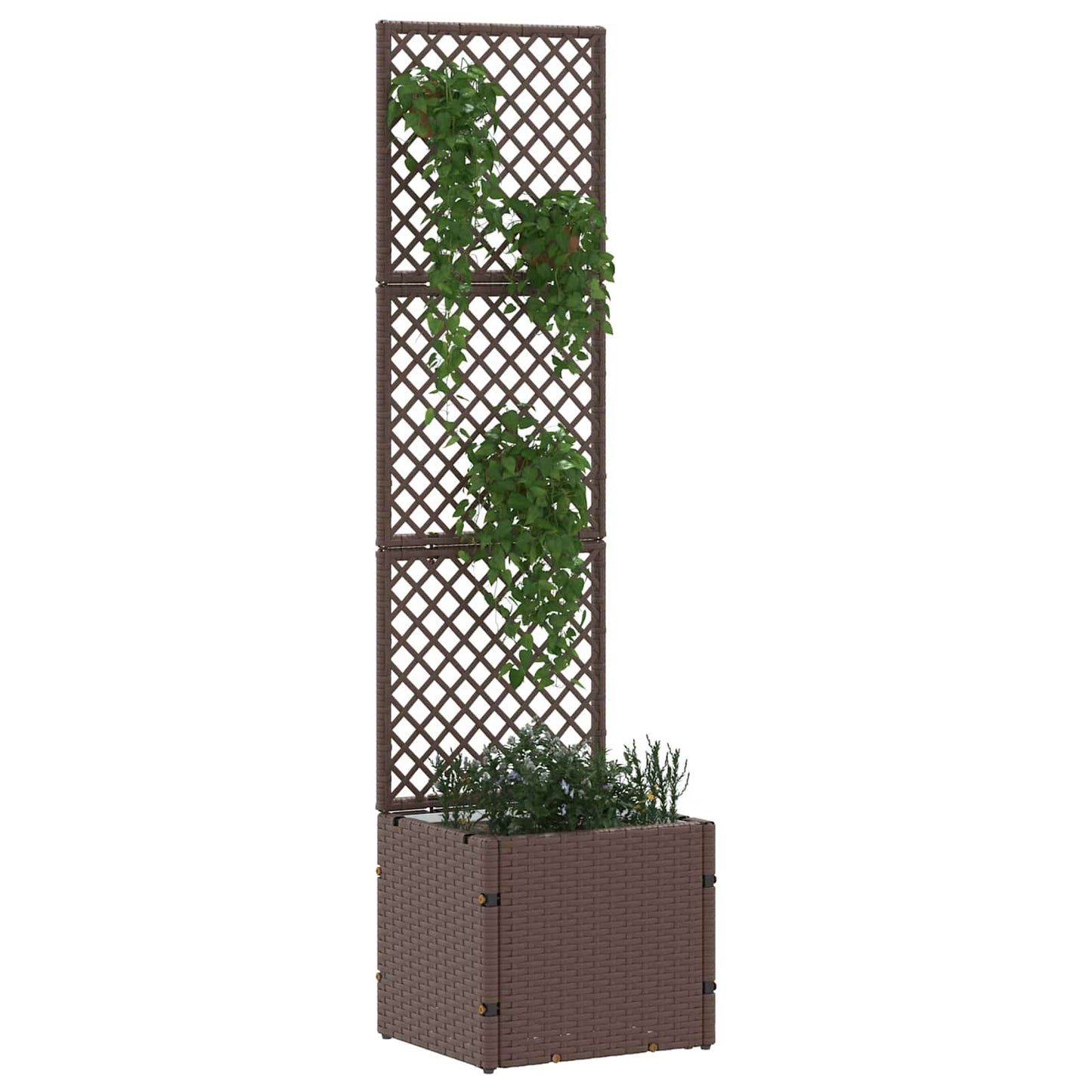 vidaXL Garten-Pflanzgefäß Braun 35 x 30 x 135 cm Metall