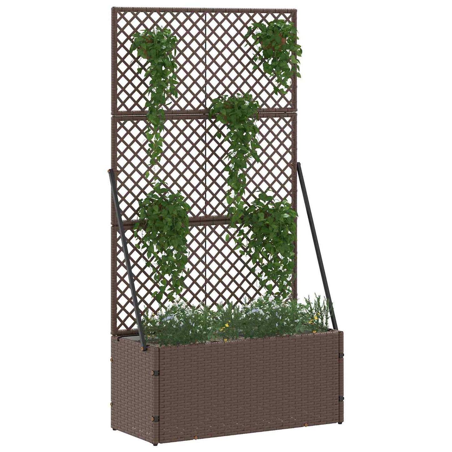 vidaXL Garten-Pflanzgefäß Braun 70 x 30 x 135 cm Metall