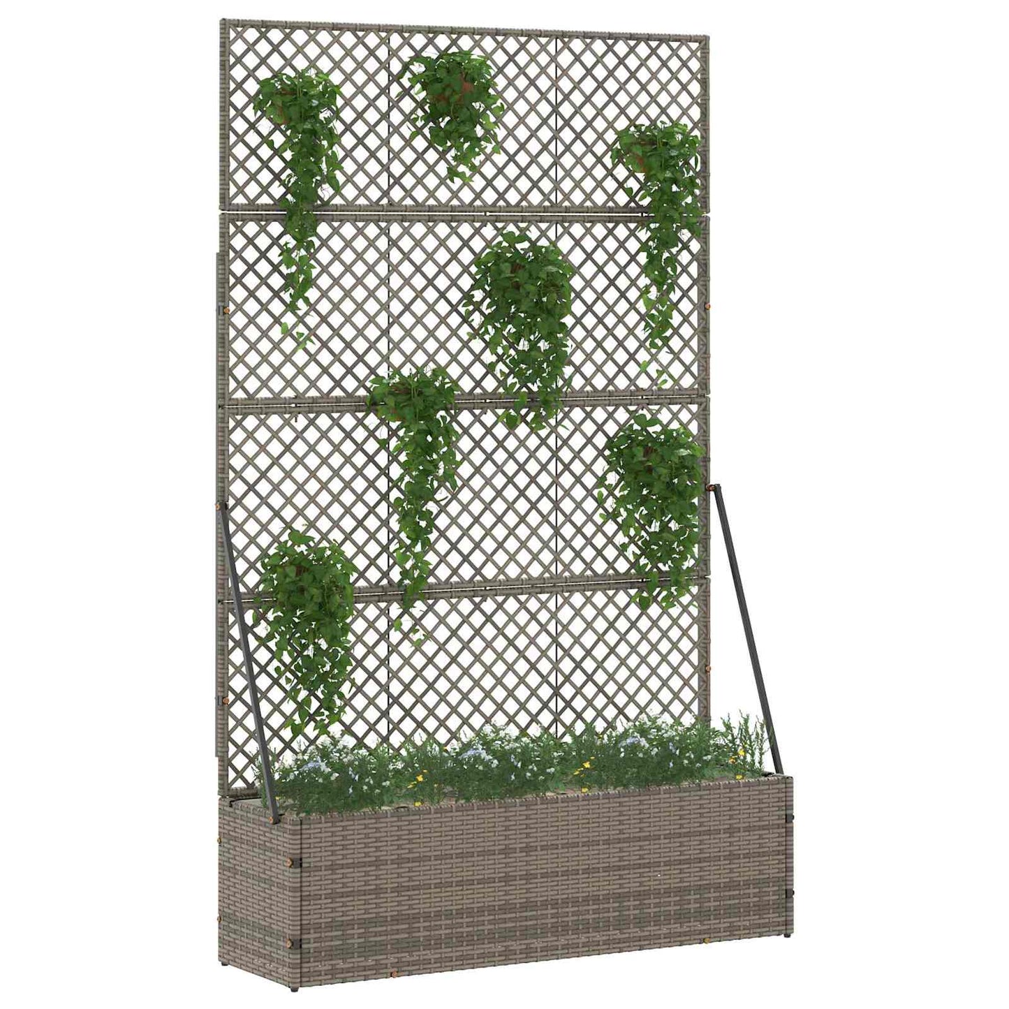 vidaXL Garten-Pflanzgefäß Grau 105 x 30 x 170 cm Metall
