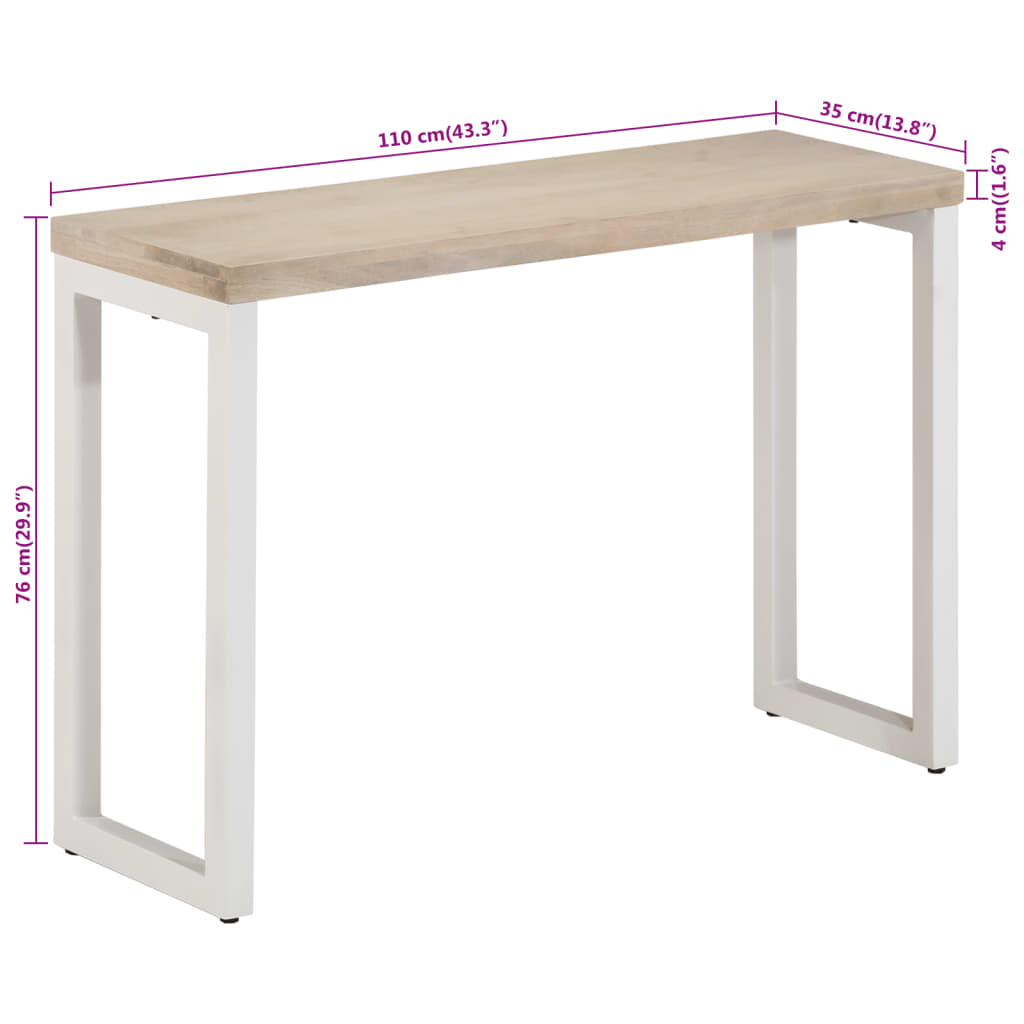 vidaXL Konsolentisch Braun 110x35x76 cm Massivholz Mango und Eisen