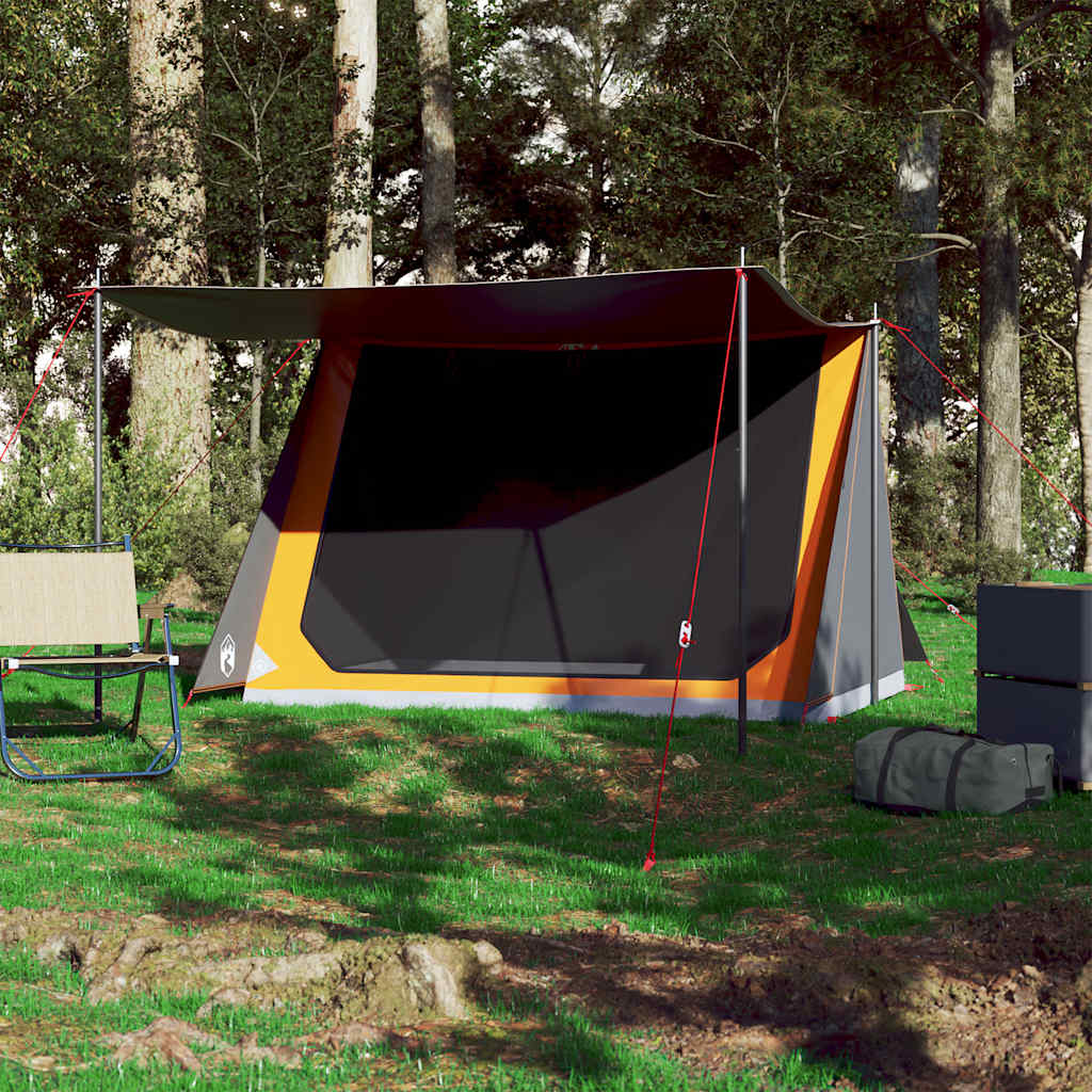 vidaXL Campingzelt 2 Personen Grau und Orange Wasserfest