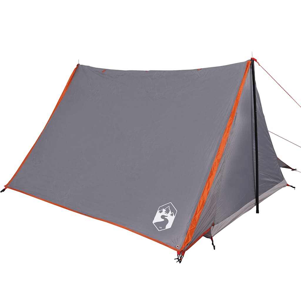 vidaXL Campingzelt 2 Personen Grau und Orange Wasserfest