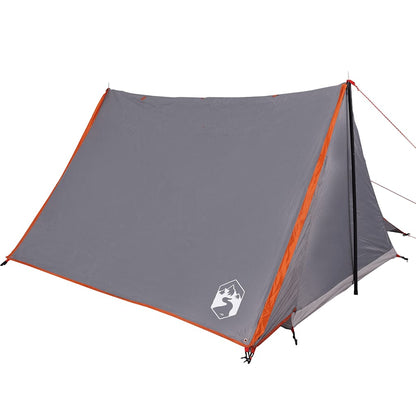 vidaXL Campingzelt 2 Personen Grau und Orange Wasserfest