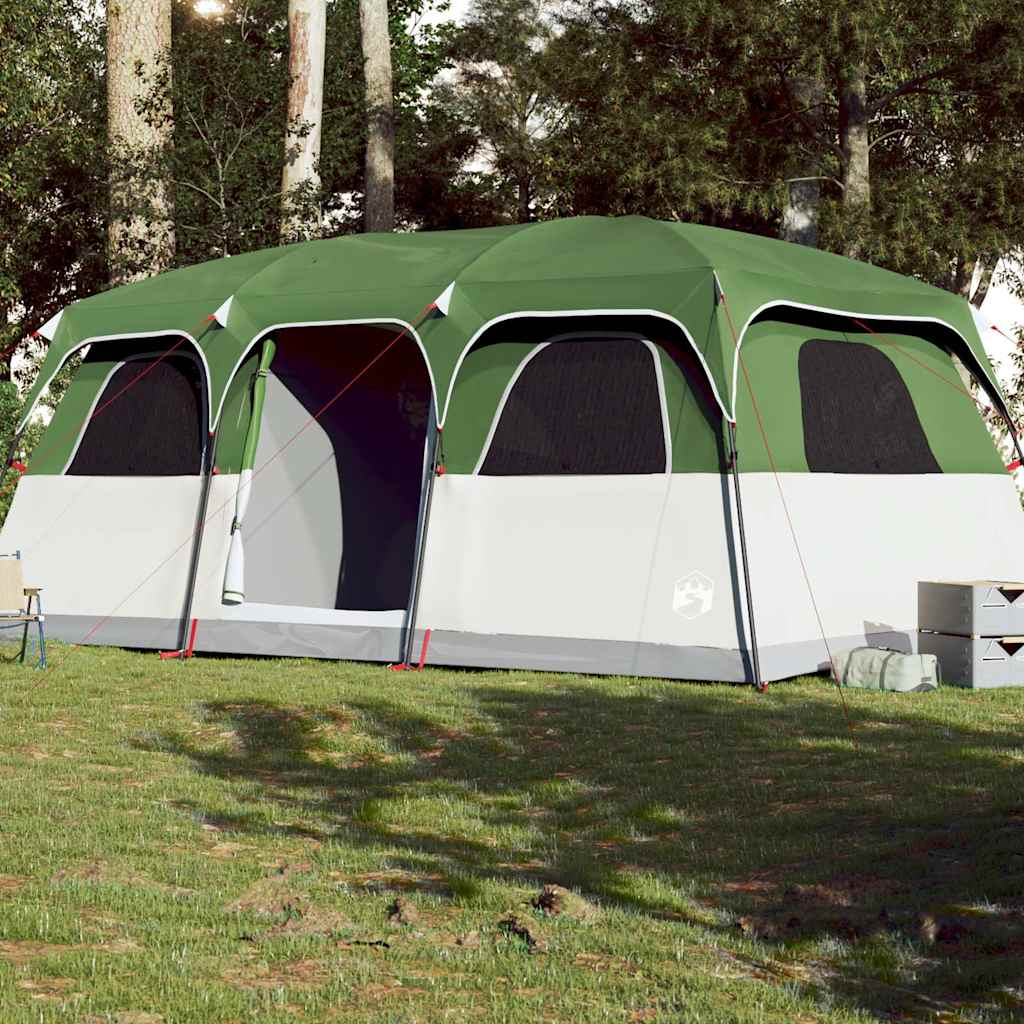 vidaXL Tente familiale pour 10 personnes Verte Imperméable