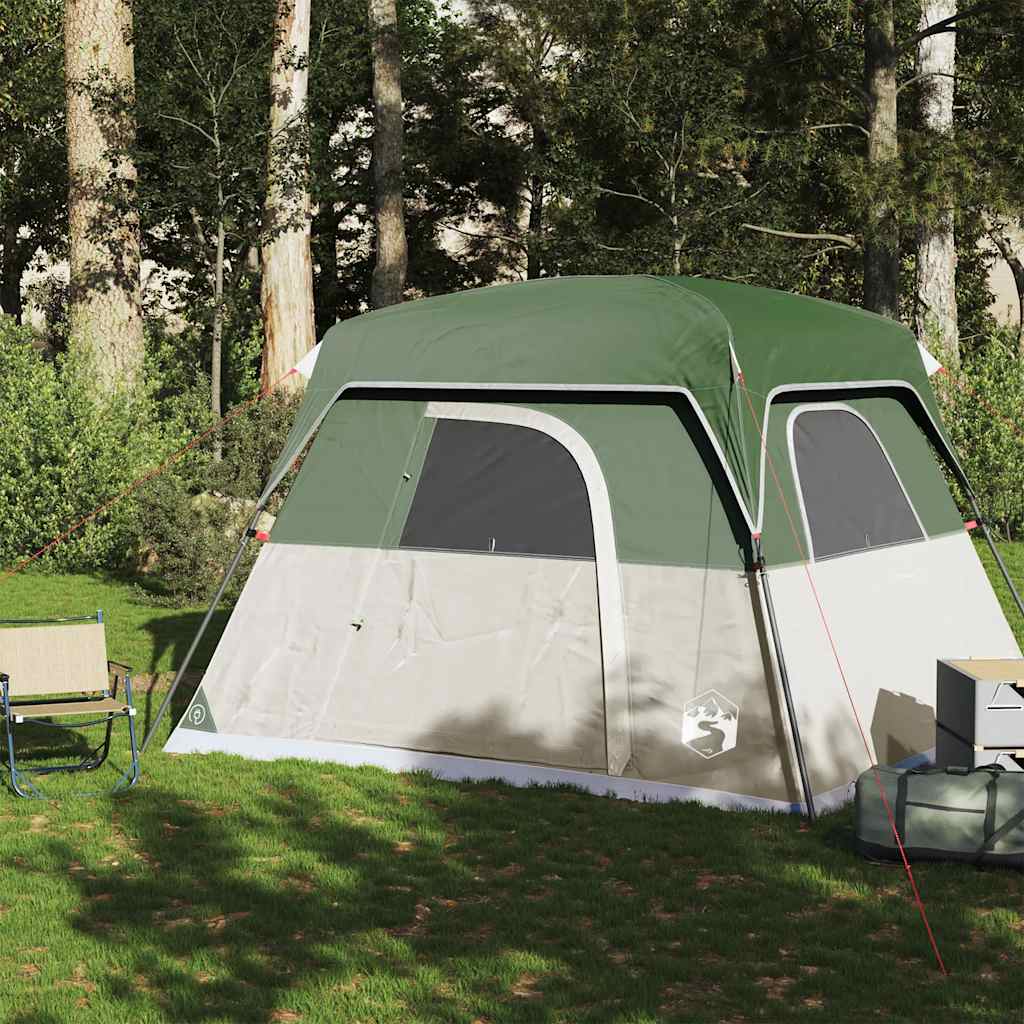 vidaXL Campingzelt 4 Personen Grün Wasserdicht
