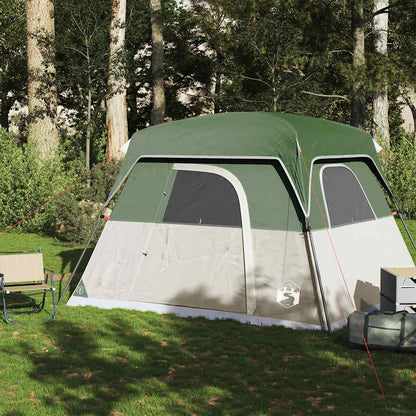 vidaXL Campingzelt 4 Personen Grün Wasserdicht