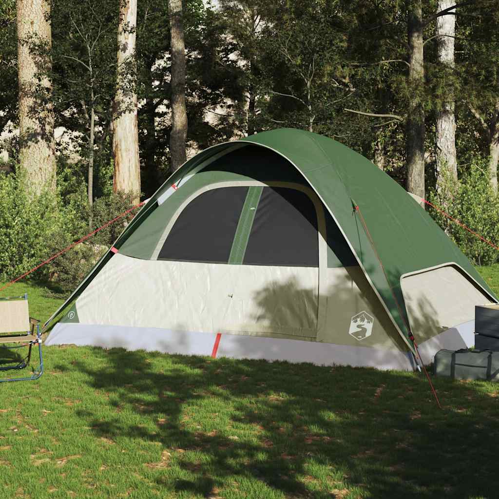 vidaXL Tente dôme familiale 6 personnes verte imperméable