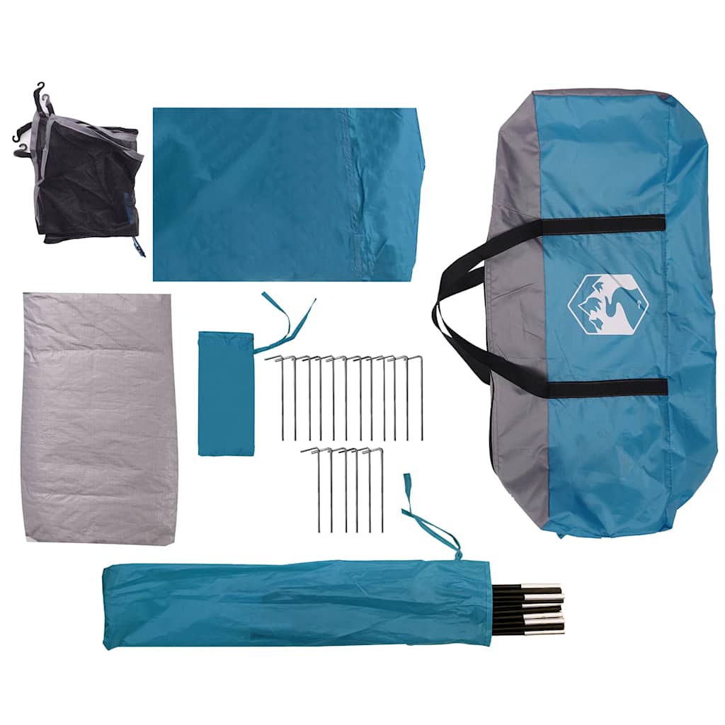 vidaXL Kuppel-Familienzelt 9 Personen Blau Wasserdicht