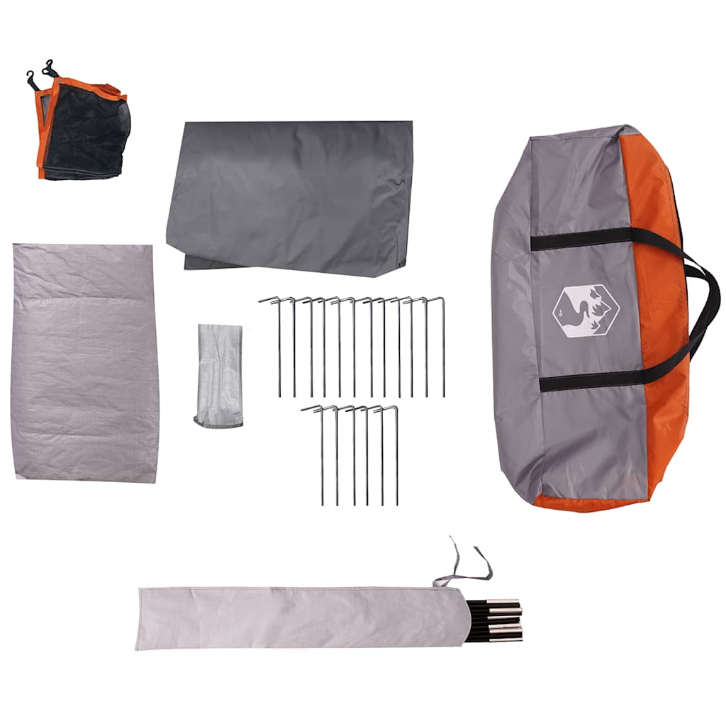 vidaXL Kuppel-Familienzelt 9 Personen Orange Wasserdicht
