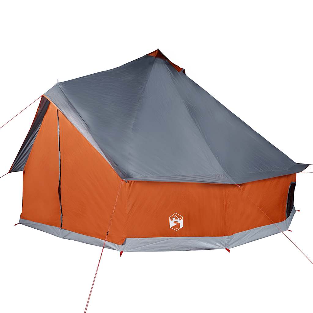 vidaXL Tipi-Familienzelt 6 Personen Grau und Orange Wasserdicht