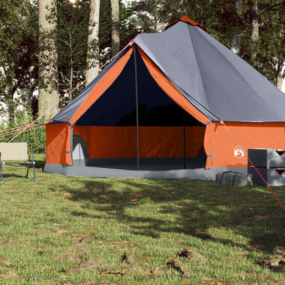 vidaXL Tipi-Familienzelt 8 Personen Grau und Orange Wasserdicht
