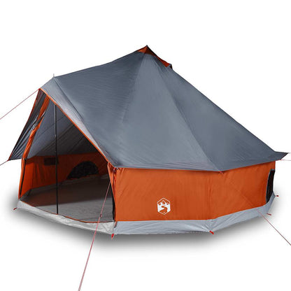vidaXL Tipi-Familienzelt 8 Personen Grau und Orange Wasserdicht