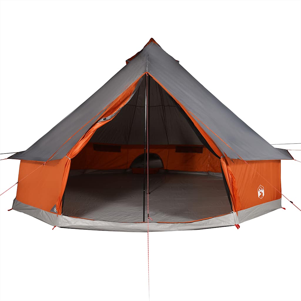 vidaXL Tipi-Familienzelt 8 Personen Grau und Orange Wasserdicht