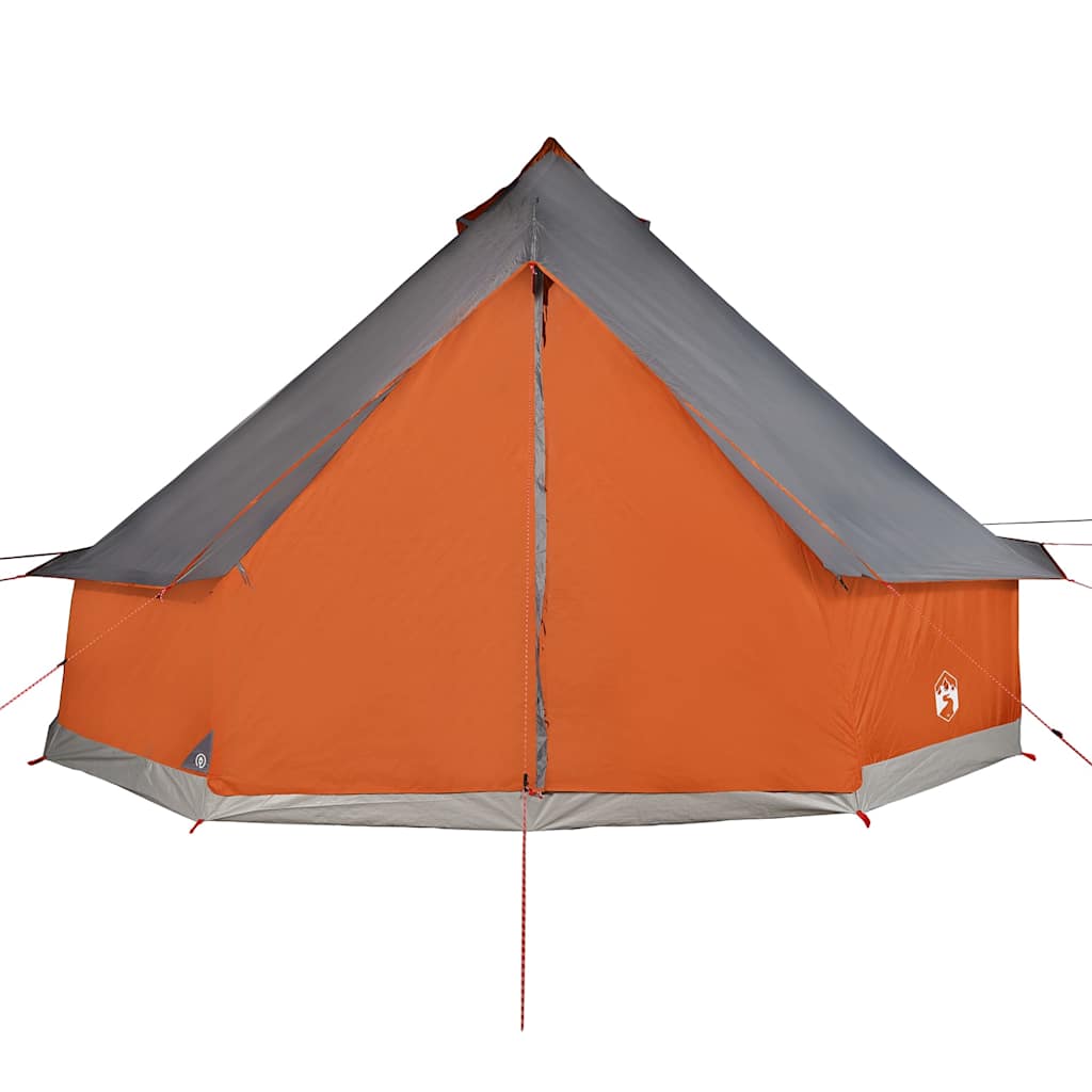 vidaXL Tipi-Familienzelt 8 Personen Grau und Orange Wasserdicht