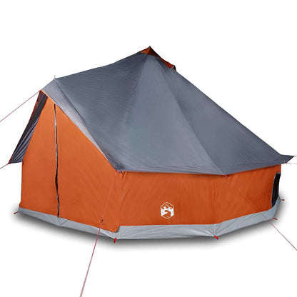 vidaXL Tente tipi familiale 12 personnes Gris et orange Imperméable