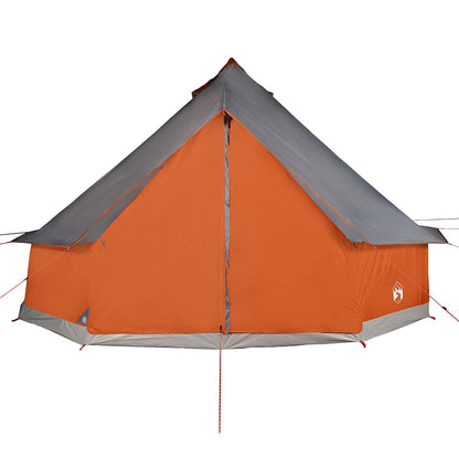 vidaXL Tente tipi familiale 12 personnes Gris et orange Imperméable