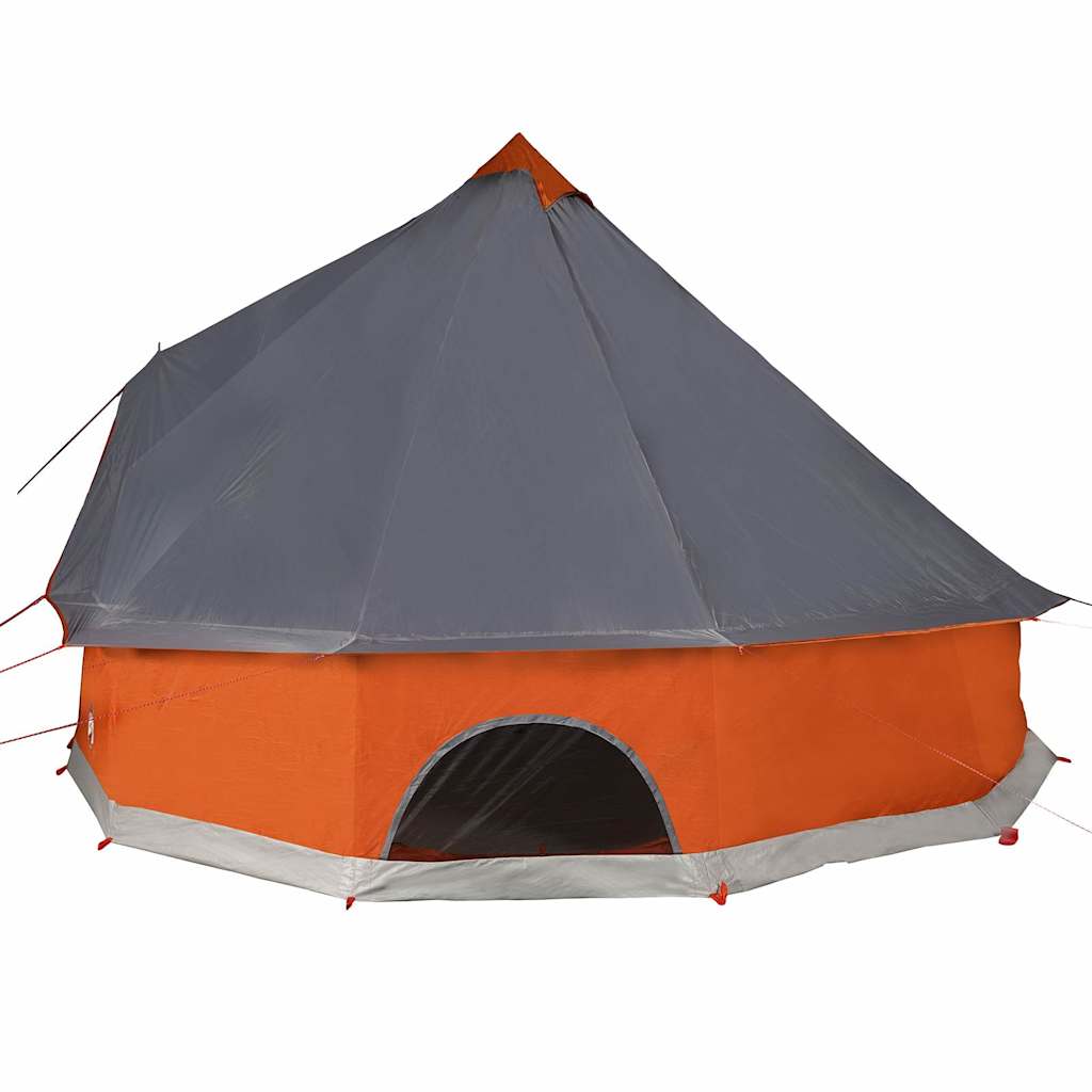 vidaXL Tente tipi familiale 12 personnes Gris et orange Imperméable