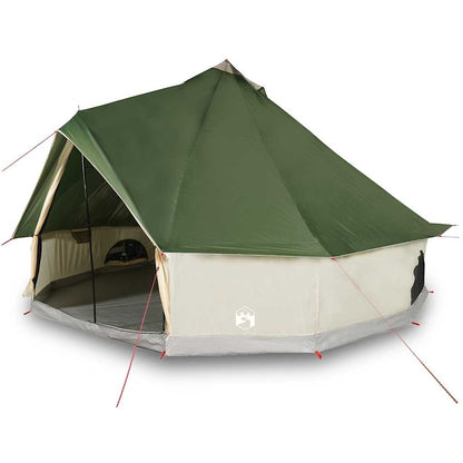 vidaXL Tipi-Familienzelt 10 Personen Grün Wasserdicht