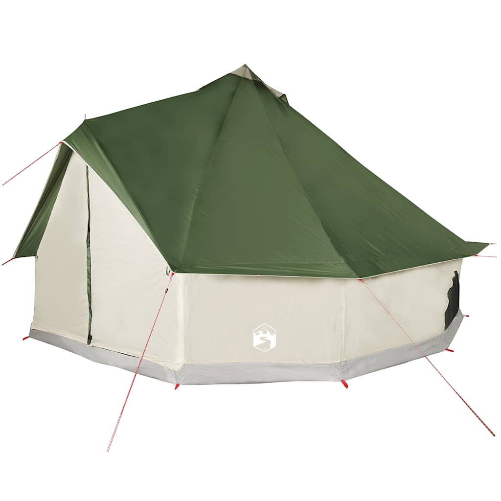 vidaXL Tipi-Familienzelt 10 Personen Grün Wasserdicht
