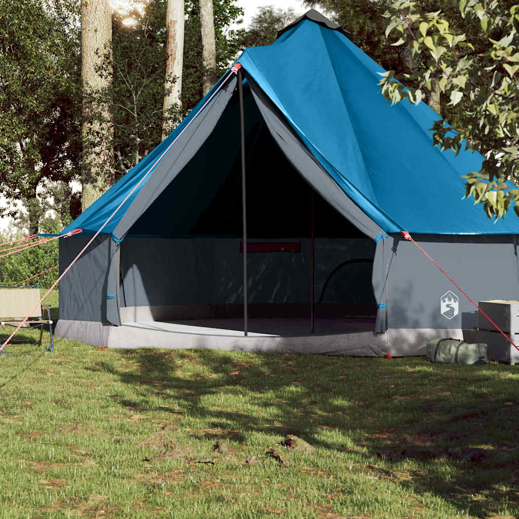 vidaXL Tipi-Familienzelt 10 Personen Blau Wasserdicht