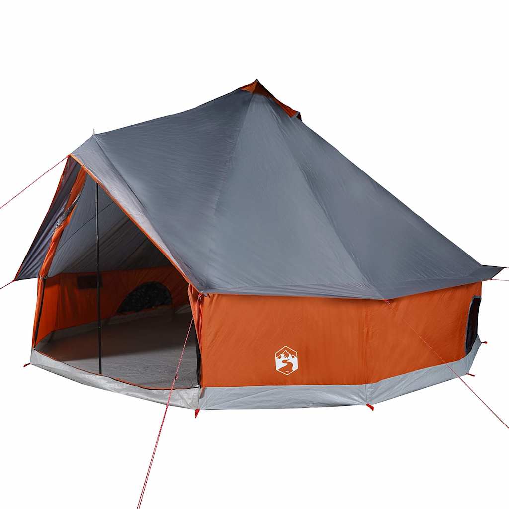 vidaXL Tipi-Familienzelt 10 Personen Grau und Orange Wasserdicht