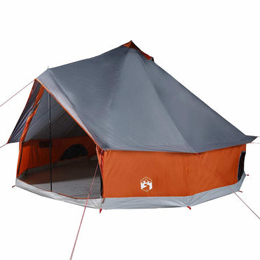 vidaXL Tipi-Familienzelt 10 Personen Grau und Orange Wasserdicht