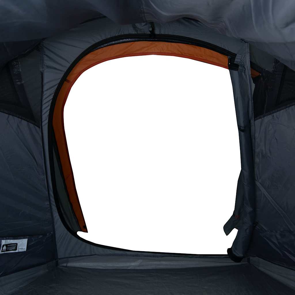 vidaXL Tunnelzelt 3 Personen Grau und Orange Wasserdicht