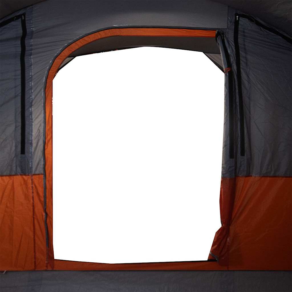vidaXL Tunnel-Familienzelt 7 Personen Grau und Orange Wasserdicht