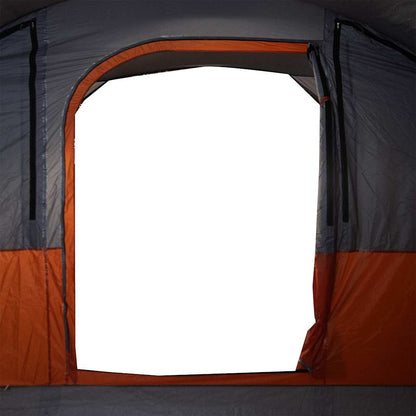 vidaXL Tunnel-Familienzelt 7 Personen Grau und Orange Wasserdicht