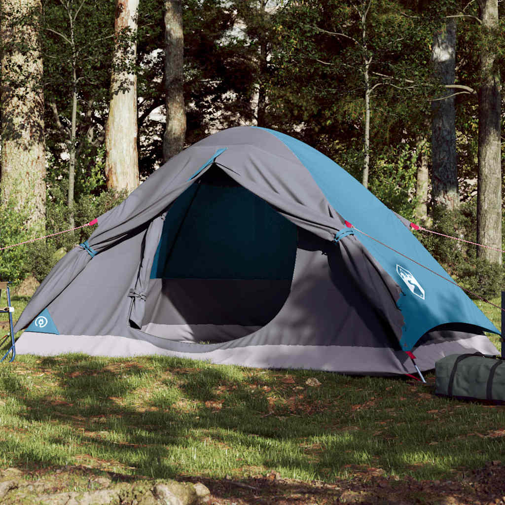 vidaXL Kuppel-Campingzelt 4 Personen Blau Wasserdicht