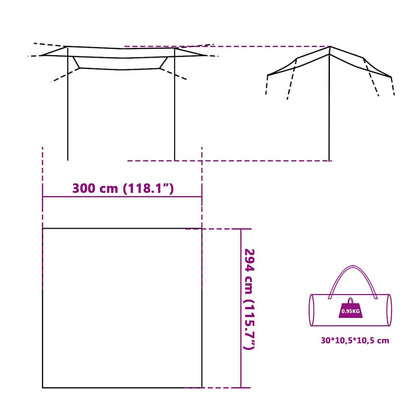 vidaXL Tarp Grün 300x294 cm Wasserdicht