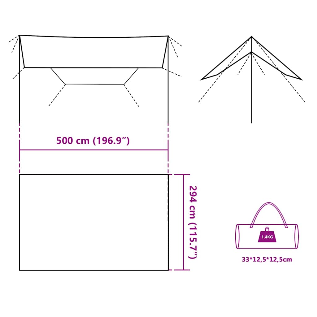 vidaXL Tarp Blau 500x294 cm Wasserdicht