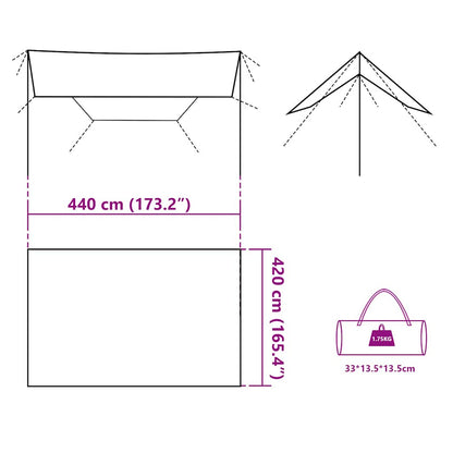 vidaXL Tarp Grün 420x440 cm Wasserdicht