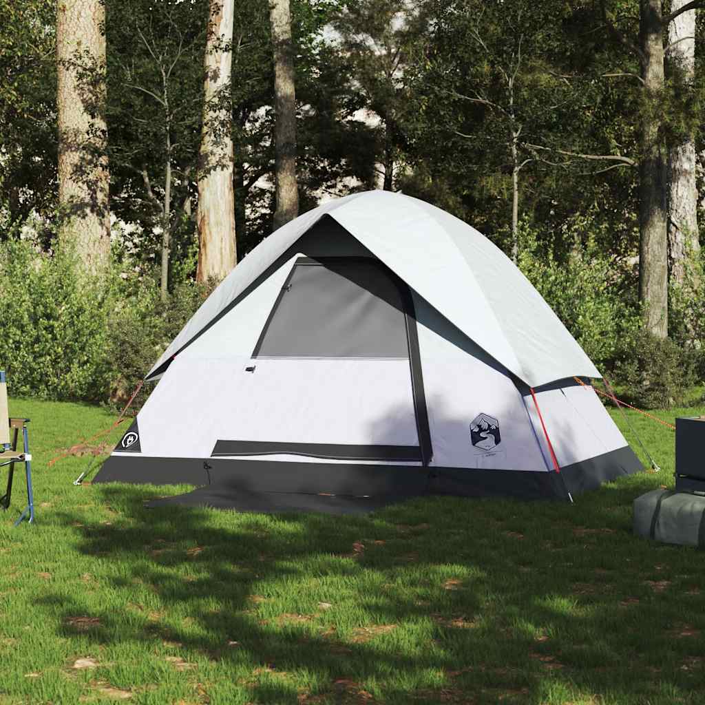 vidaXL Kuppel-Campingzelt 2 Personen Weiß Dunkel Wasserdicht