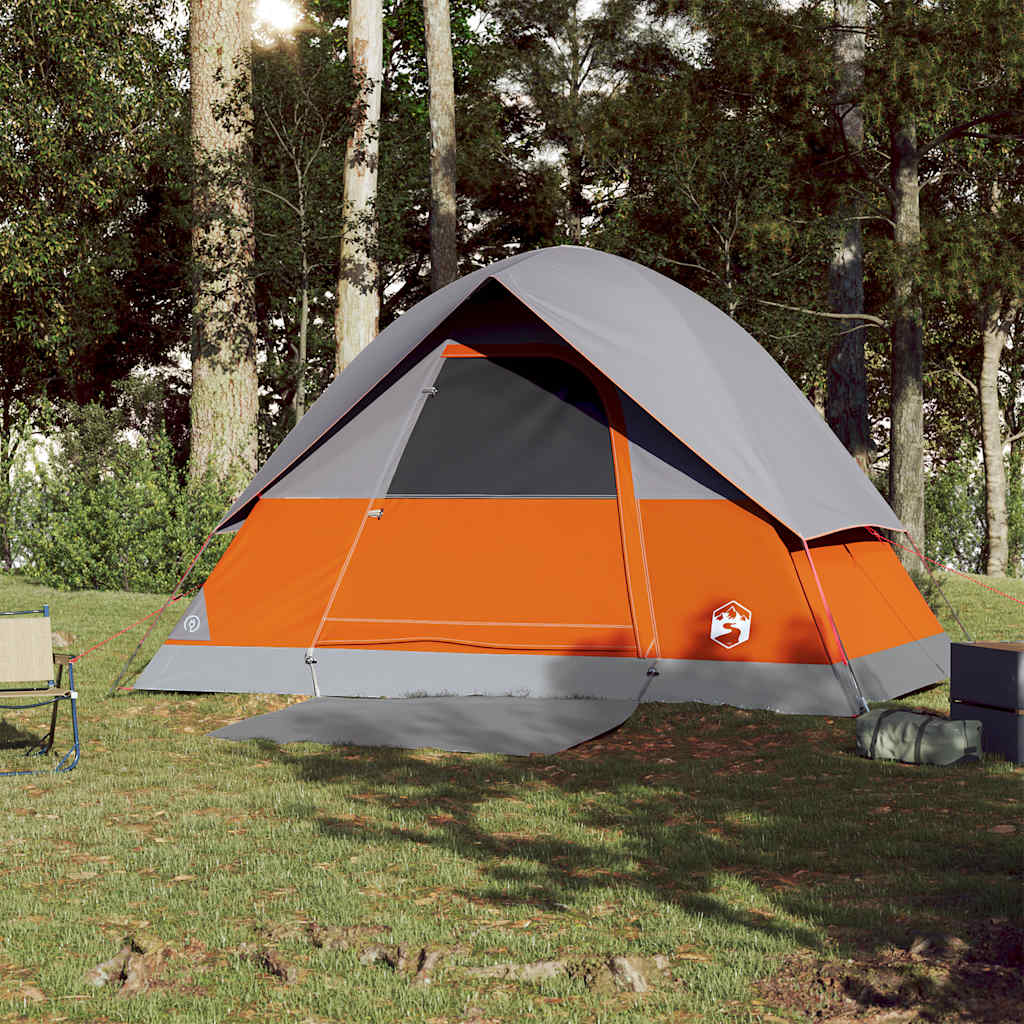 vidaXL Kuppel-Campingzelt 3 Personen Orange Wasserdicht