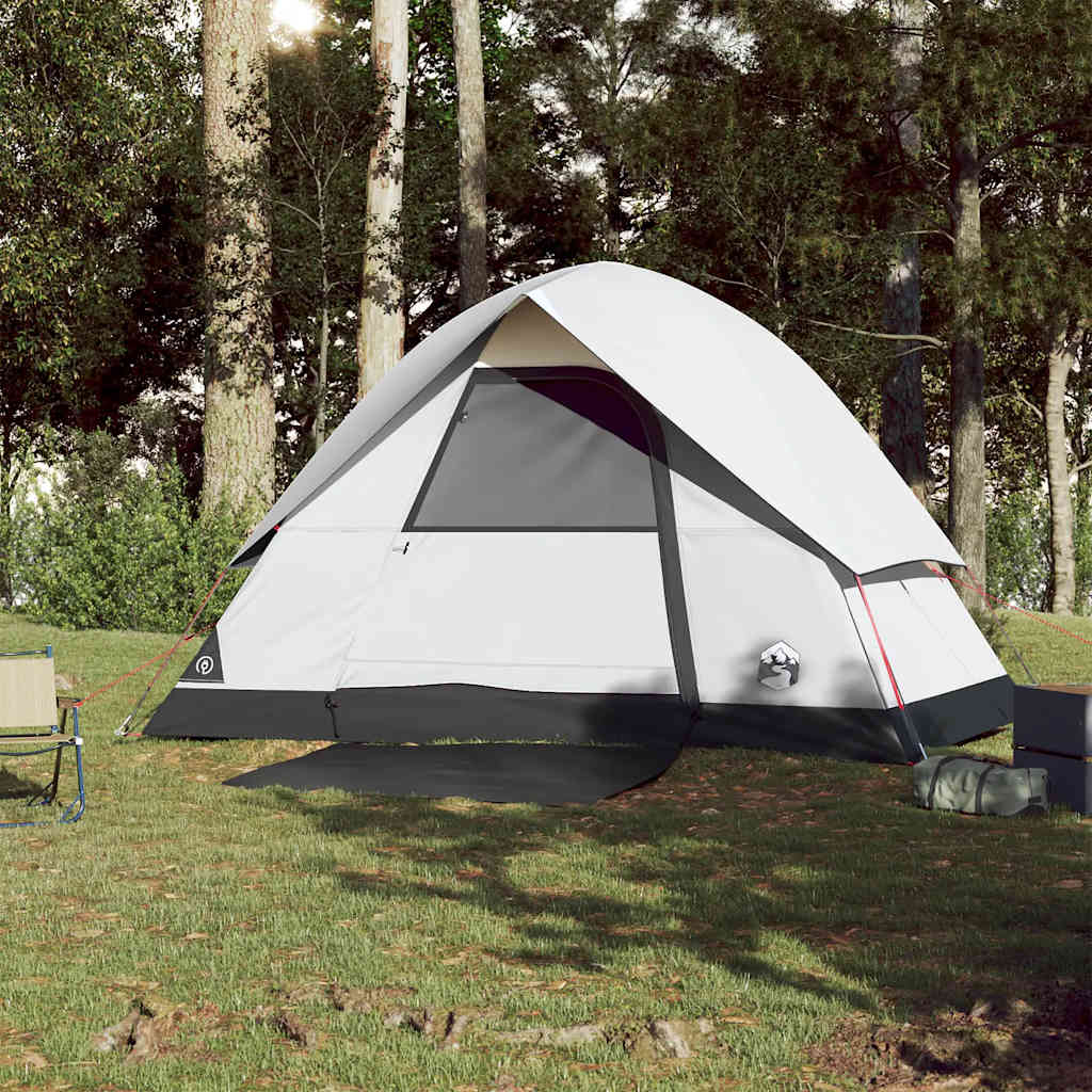 vidaXL Kuppel-Campingzelt 3 Personen Weiß Dunkel Wasserdicht